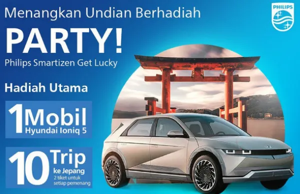 Undian Party Philips Berhadiah Mobil Hyundai Ioniq 5, Motor Vespa, Liburan ke Jepang dan IPhone 14