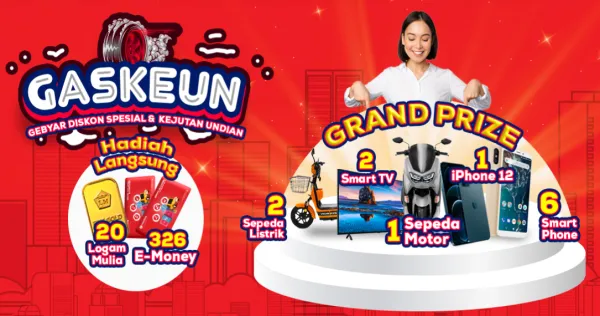 Undian Gaskeun (Gebyar Diskon Spesial & Kejutan Undian) Bersama Caroline Berhadiah Motor Yamaha Nmax, iPhone 12, Sepeda Listrik dan Smart Phone