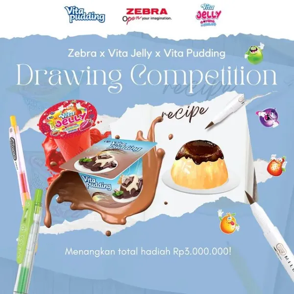 Lomba Menggambar Bersama Zebra Indonesia dan Vita Pudding Indonesia Berhadiah Total 3 Juta Rupiah