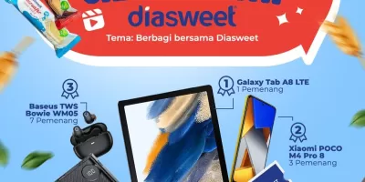 Reels & Photo Competition Berbagi Bersama Diasweet Berhadiah Samsung Galaxy Tab A8 Lite, Xiaomi POCO M4 Pro 8, Baseus TWS Bowle WM0S Dll
